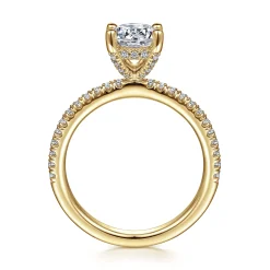 Discount Gabriel & Co. Serenity - 14K Yellow Gold Round Diamond Engagement Ring