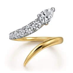 Online Gabriel & Co. Serpentina - 14K White and Yellow Gold Diamond Bypass Snake Ring