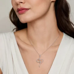 Gabriel & Co. Serpentina - 14K White Gold Diamond Snake Pendant Necklace