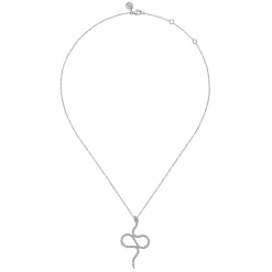 Gabriel & Co. Serpentina - 14K White Gold Diamond Snake Pendant Necklace