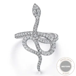 Online Gabriel & Co. Serpentina - 14K White Gold Diamond Snake Ladies Ring
