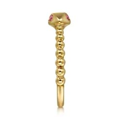 Online Gabriel & Co. Serpentina - Stackable Open Ring Snake 14K Yellow Gold Ruby