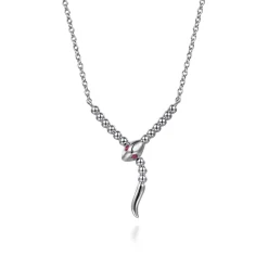 Best Gabriel & Co. Serpentina - 925 Sterling Silver Snake Bujukan Ruby Y Necklace
