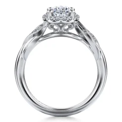 Gabriel & Co. Shae - Vintage Inspired 14K White Gold Oval Halo Diamond Engagement Ring