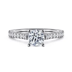 Outlet Gabriel & Co. Shanna - 14K White Gold Round Diamond Engagement Ring