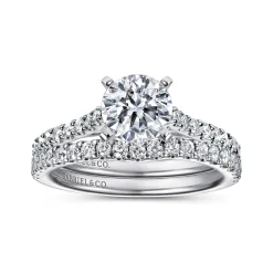 Clearance Gabriel & Co. Shanna - 14K White Gold Round Diamond Engagement Ring