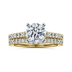 Hot Gabriel & Co. Shanna - 14K White-Yellow Gold Round Diamond Engagement Ring