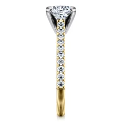 Hot Gabriel & Co. Shanna - 14K White-Yellow Gold Round Diamond Engagement Ring
