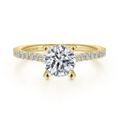 Hot Gabriel & Co. Shanna - 14K Yellow Gold Round Diamond Engagement Ring