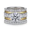Sale Gabriel & Co. Shirah - 14K White-Yellow Gold Round Diamond Engagement Ring