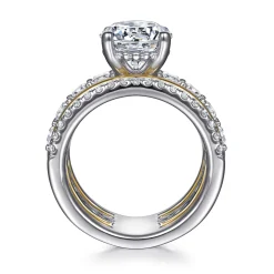 Sale Gabriel & Co. Shirah - 14K White-Yellow Gold Round Diamond Engagement Ring
