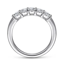 Best Gabriel & Co. Siena - 14K White Gold 5 Stone Diamond Anniversary Band - 0.8 ct