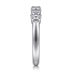 Outlet Gabriel & Co. Siena - 14K White Gold 5 Stone Shared Prong Diamond Anniversary Band - 1.2 ct