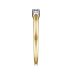 Discount Gabriel & Co. Siena - 14K White-Yellow Gold 5 Stone Shared Prong Diamond Anniversary Band - 0.25 ct