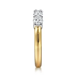 Sale Gabriel & Co. Siena - 14K White-Yellow Gold 5 Stone Diamond Anniversary Band - 1.05 ct