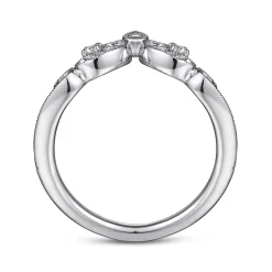 Sale Gabriel & Co. Sierra - 14K White Gold Curved Filigree Diamond Ring - 0.05 ct