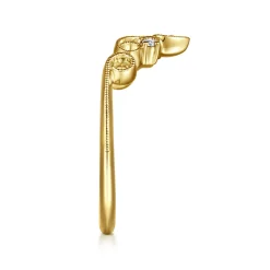 Sale Gabriel & Co. Sierra - 14K Yellow Gold Curved Filigree Diamond Ring - 0.05 ct