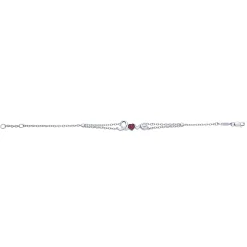 Gabriel & Co. Silver LOVE Bracelet with Rubies