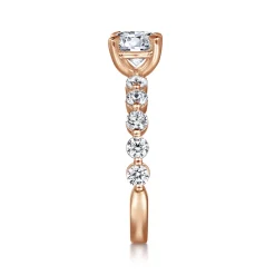 Outlet Gabriel & Co. Silvey - 14K Rose Gold Round Single Prong Diamond Engagement Ring
