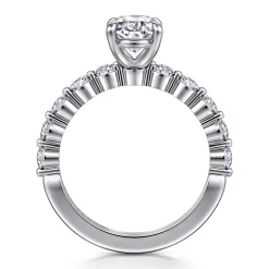 Gabriel & Co. Silvey - 14K White Gold Oval Single Prong Diamond Engagement Ring