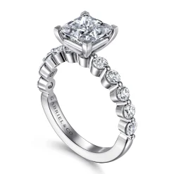 Online Gabriel & Co. Silvey - 14K White Gold Princess Cut Single Prong Diamond Engagement Ring
