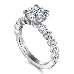 Online Gabriel & Co. Silvey - 14K White Gold Round Single Prong Diamond Engagement Ring