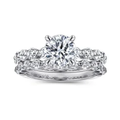 Gabriel & Co. Silvey - 14K White Gold Round Single Prong Diamond Engagement Ring