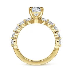 Discount Gabriel & Co. Silvey - 14K Yellow Gold Round Single Prong Diamond Engagement Ring