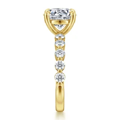 Sale Gabriel & Co. Silvey - 14K Yellow Gold Round Single Prong Diamond Engagement Ring