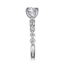 Sale Gabriel & Co. Silvey - Platinum Round Single Prong Diamond Engagement Ring