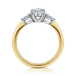 Online Gabriel & Co. Sima - 14K White-Yellow Gold Oval Three Stone Diamond Engagement Ring