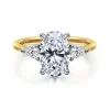 New Gabriel & Co. Sima - 14K White-Yellow Gold Oval Three Stone Diamond Engagement Ring