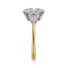 Discount Gabriel & Co. Sima - 14K White-Yellow Gold Oval Three Stone Diamond Engagement Ring