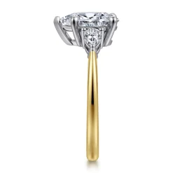 Outlet Gabriel & Co. Sima - 14K White-Yellow Gold Pear Shape Three Stone Diamond Engagement Ring