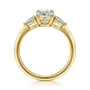 Hot Gabriel & Co. Sima - 14K Yellow Gold Elongated Cushion Three Stone Diamond Engagement Ring