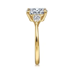 Online Gabriel & Co. Sima - 14K Yellow Gold Oval Three Stone Diamond Engagement Ring