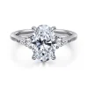 Clearance Gabriel & Co. Sima - Platinum Oval Three Stone Diamond Engagement Ring