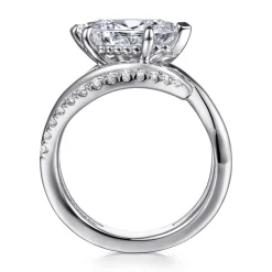 Clearance Gabriel & Co. Slate - 14K White Gold Bypass Marquise Shape Diamond Engagement Ring