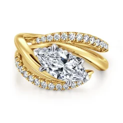 Online Gabriel & Co. Slate - 14K White-Yellow Gold Bypass Marquise Shape Diamond Engagement Ring