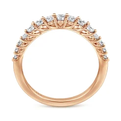 Sale Gabriel & Co. Soire - Curved-14K Rose Gold Diamond Anniversary Band - 0.5 ct