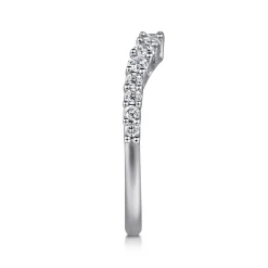 Online Gabriel & Co. Soire - Curved 14K White Gold Shared Prong Diamond Wedding Band - 0.5 ct