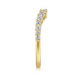 Hot Gabriel & Co. Soire - Curved-14K Yellow Gold Diamond Anniversary Band - 0.5 ct