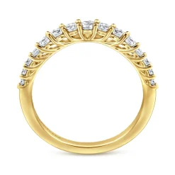 Hot Gabriel & Co. Soire - Curved-14K Yellow Gold Diamond Anniversary Band - 0.5 ct