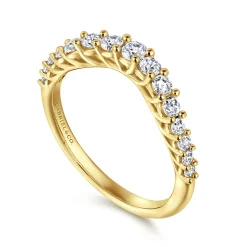 Hot Gabriel & Co. Soire - Curved-14K Yellow Gold Diamond Anniversary Band - 0.5 ct