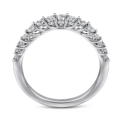 Gabriel & Co. Soire - Curved Platinum Shared Prong Diamond Wedding Band - 0.5 ct