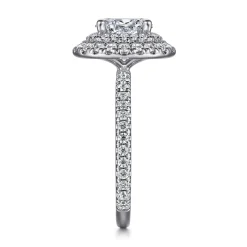 Gabriel & Co. Sonay - 14K White Gold Oval Double Halo Diamond Engagement Ring