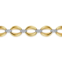 Sale Gabriel & Co. Soraya - 14K White Yellow Gold Diamond Link Chain Bracelet
