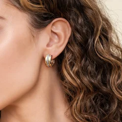 Discount Gabriel & Co. Soraya - 14K Yellow Gold Diamond Intricate Hoop Earrings
