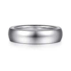 Outlet Gabriel & Co. Soren - 14K White Gold 6mm Mens Wedding Band in Sand Blast Finish