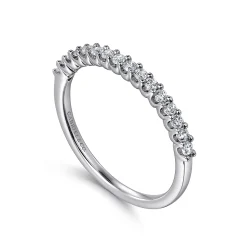 Sale Gabriel & Co. Sorrento - 14K White Gold Shared Prong Set Diamond Wedding Band - 0.25 ct